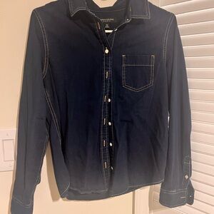 Banana Republic Dark Blue Denim Shirt with Contrast Stitching